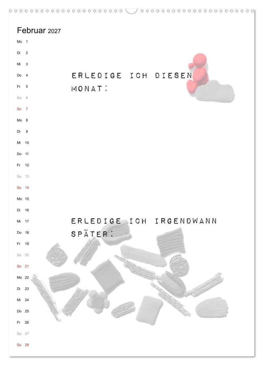CALVENDO - Projekte und Ideen planen (Wandkalender 2027 DIN A2 hoch), Monatskalender: Planer mit großen Feldern, um Projekte und Ideen im Blick zu behalten