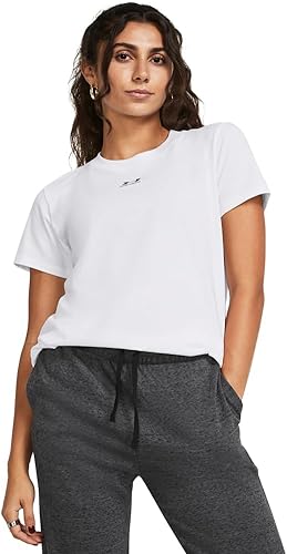 Under Armour Womens Rival Core Short Sleeve T Shirt, (100) White / / Black, Smal