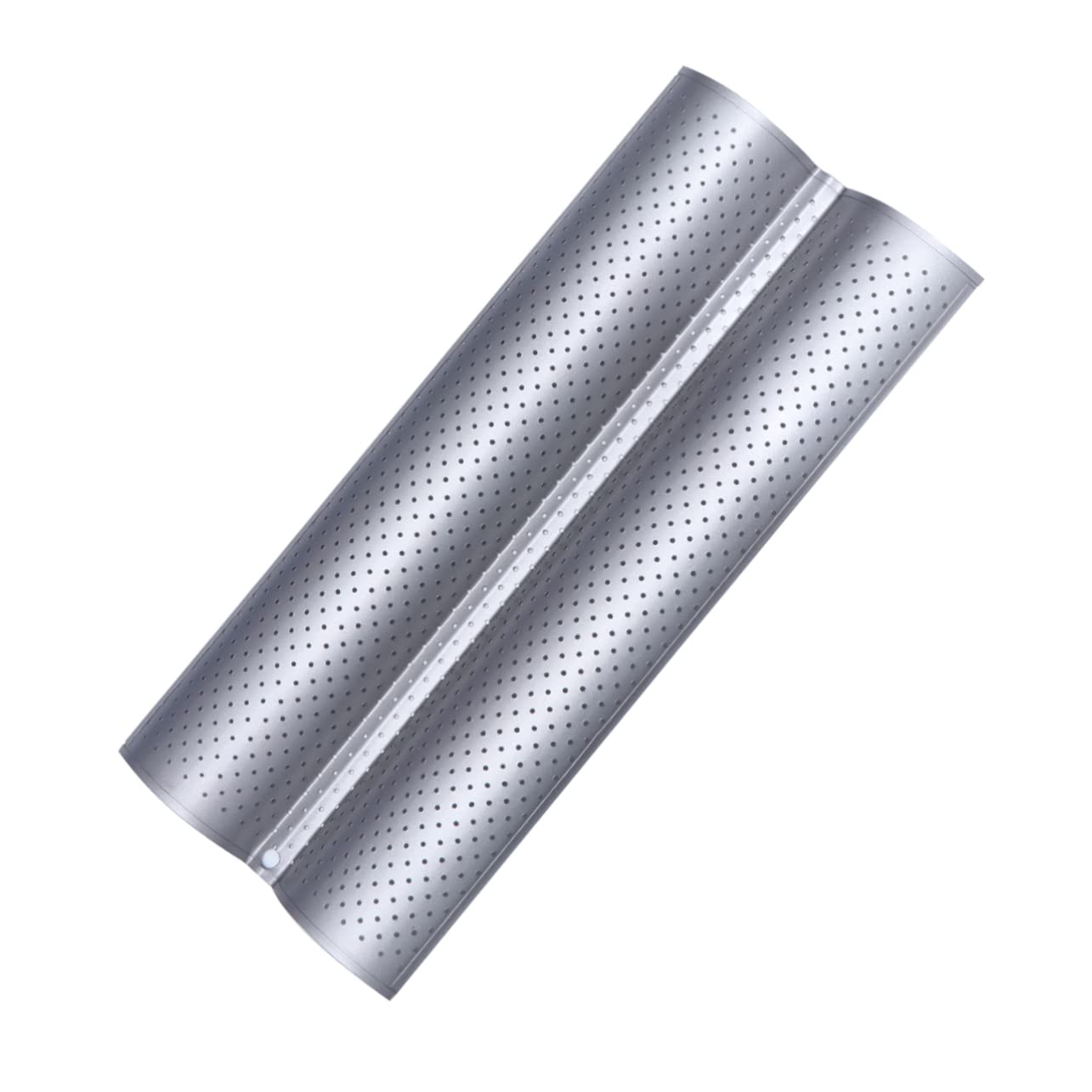PRETYZOOM Carbon Steel Baking Mould 2 Slots French Bread Baking Pan Non Stick Wave Bread Mold Small Size Easy Wash Silver