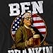 Popfunk Ben Franklin Drankin T Shirt – Funny Patriotic Drinking Humor Tee for Men or Women, Unisex Adult, Black, Large