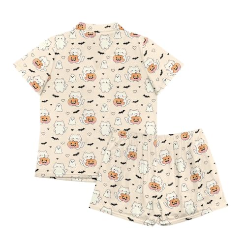 Image of Women's Short Sleeve Sleepwear Pajamas Nightwear with Pockets | skin-friendly breathable material resists pilling fading and deformation after repeated washing