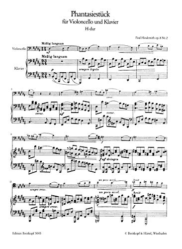 Phantasiestuck h-dur op. 8/2 violoncelle partition lisible pour déchiffrage facile