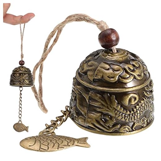 Campana de dragón de Fengshui Campanas orientales de Buena Suerte para Colgar dragón, Peces de dragón Feng Shui, Campanilla de Viento bendición Dragones, Adornos para decoración de Interiores y exter