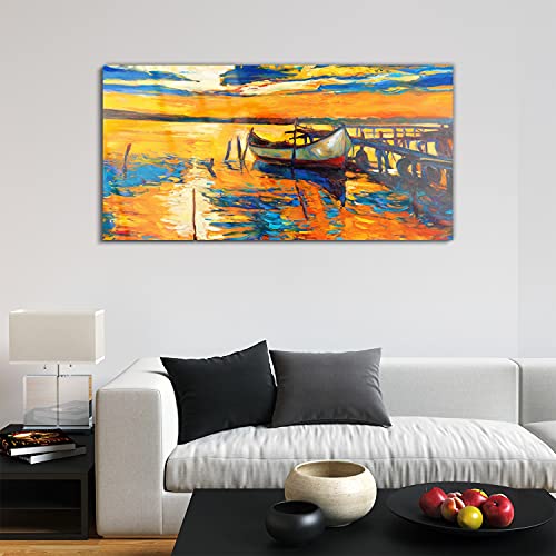 Tableau acrylique grand format 120x60cm contre les murs vides