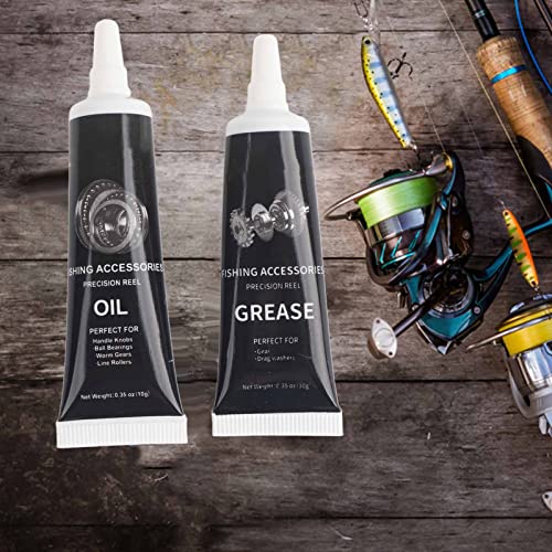 Fishing Reel Lubrication Kit, Maintenance Oil & Grease Set, Suitable for Spinning and Low - Profile Reels (Black)
