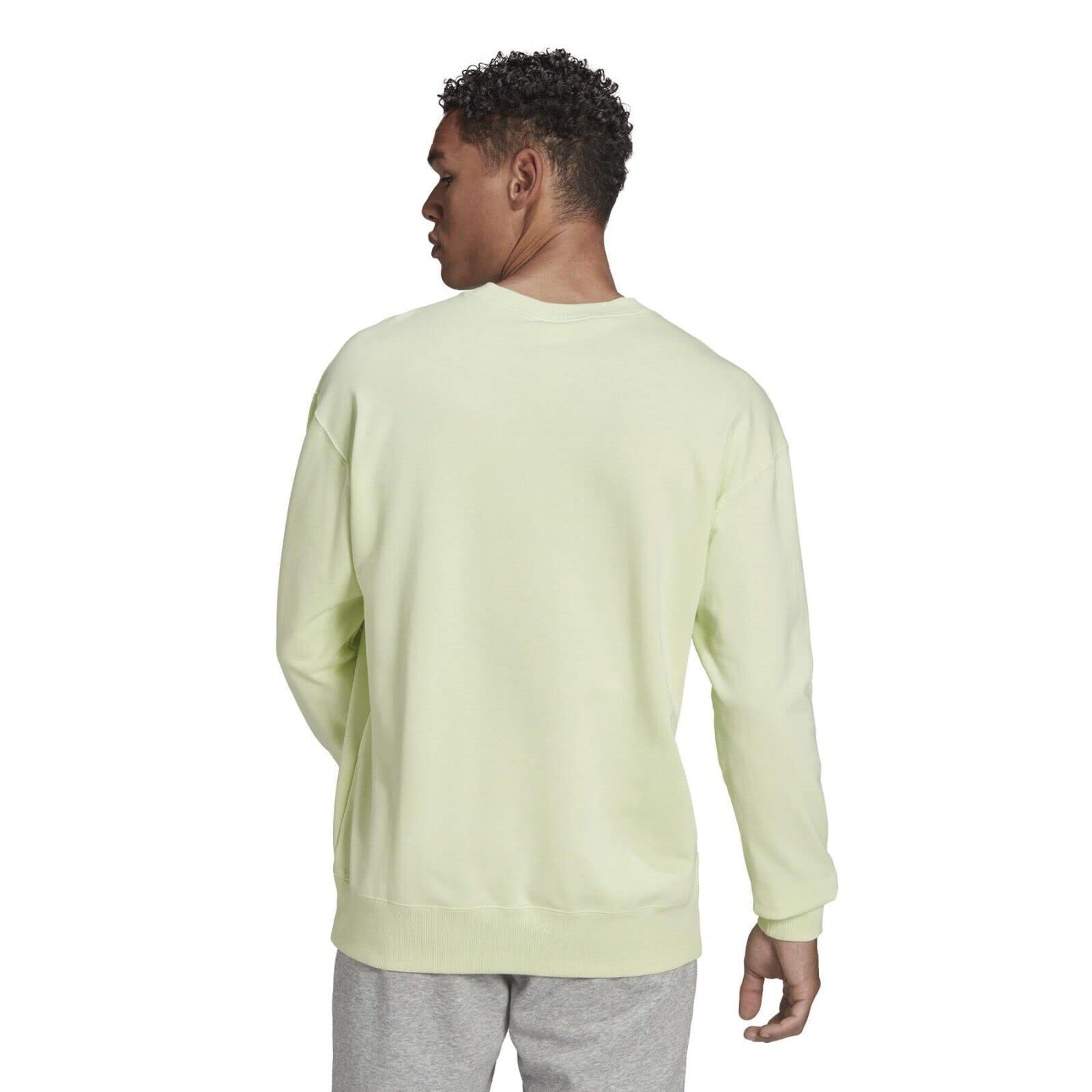 adidas Essentials FeelVivid - Sudadera con hombros caídos para hombre, casi lima
