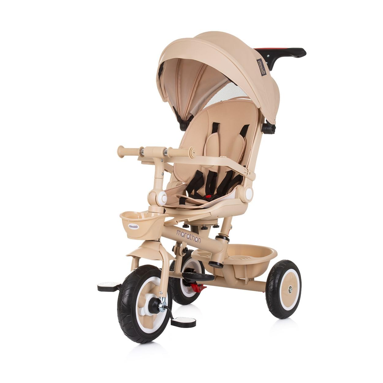 Chipolino Tricycle Marathon 2 in 1 Dreirad, Sitz umkehrbar, Gummiräder, Dach
