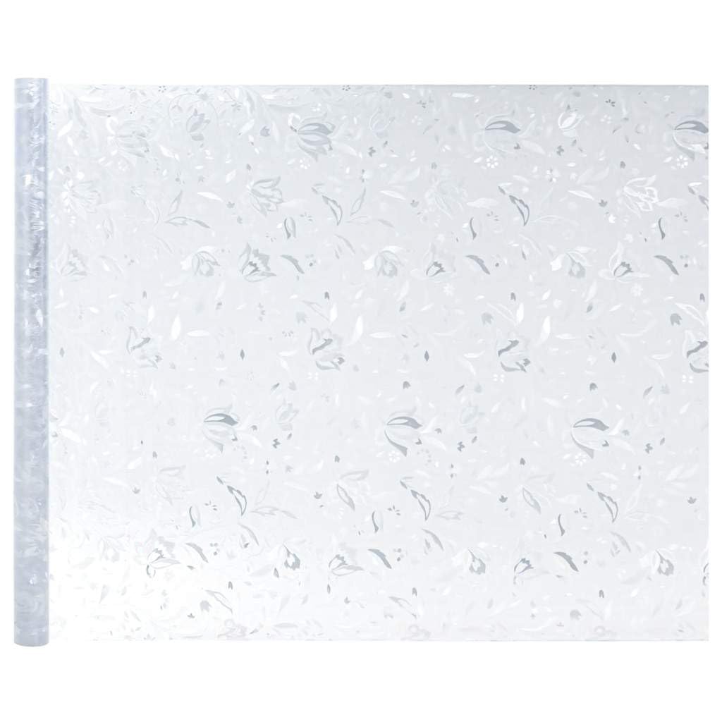Fensterfolien Sichtschutz 4 STK. Matt Blumenmuster aus PVC 90x500 cm mit UV- und Wärmeschutz für Bad, Küche, Wohnzimmer, Büro, Balkon, Terrasse, Montage inklusive Spachtel