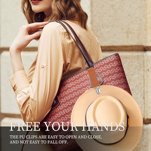 4Pcs Elastic Hat Clip for Travel, Hat Holder Hands Free Bag Accessory for Traveling Bags, Backpacks, Purses, Totes Black2