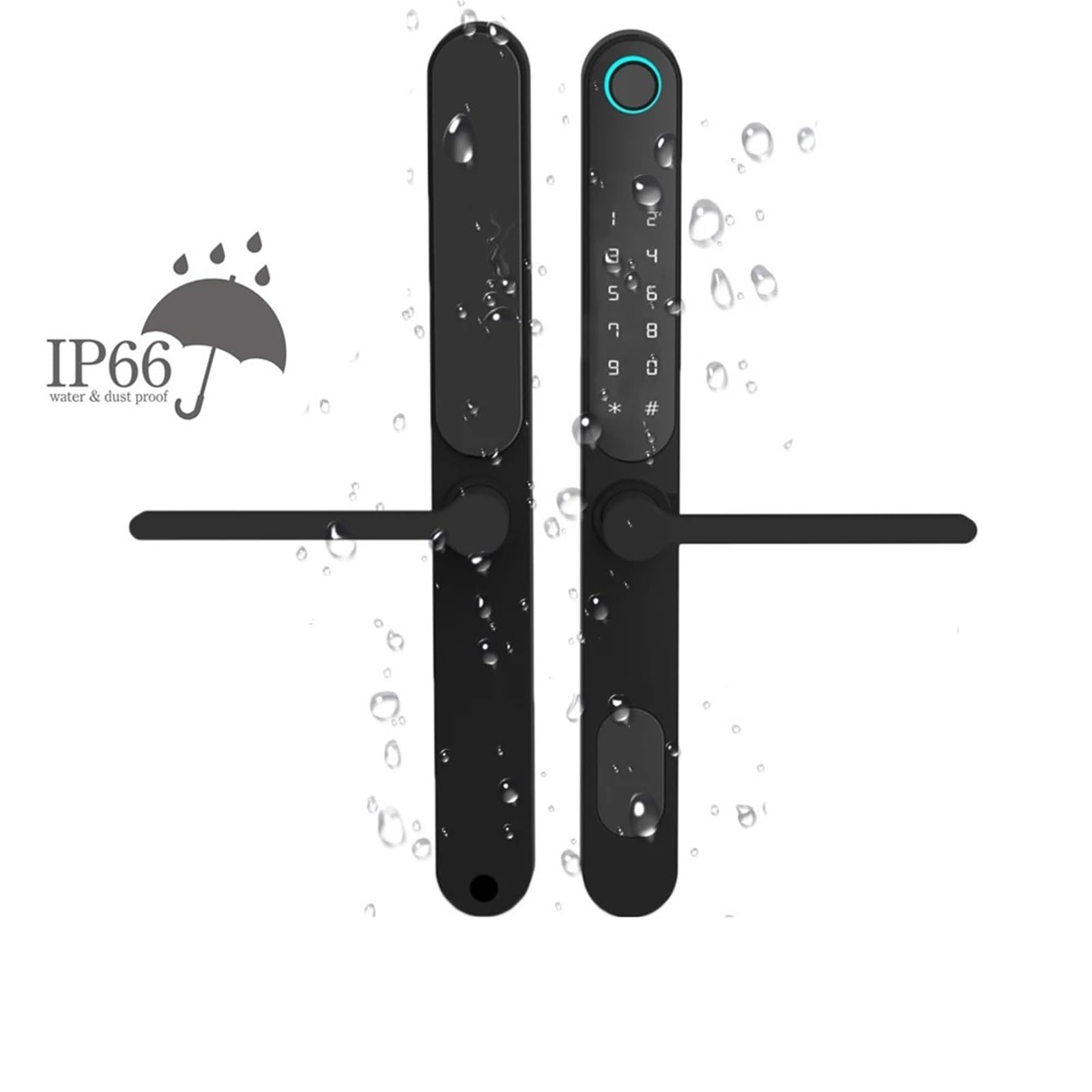 Cerradura Electronica, Cerradura de muesca inteligente sin llave for exteriores, resistente a la intemperie, de doble cara, con teclado Digital Bluetooth, cerradura de puerta de aluminio con huella da