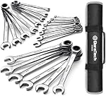 DURATECH Ensemble de clé à cliquet, ensemble de clé combinée, SAE & métrique, 22-piece, 1/4" à 3/4" & 6-18mm, CR-V Acier, avec Pouch