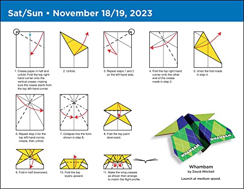 Paper Airplane 2023 Fold-A-Day Calendar #TOP6