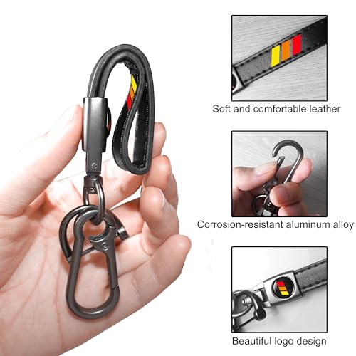 Image of YOSRTER 2PCs Leather Keychain for Toyota Tacoma 4Runner Tundra TRD Camry Rav4 Aluminium alloy Key Chain with key Ring