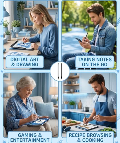Image of 2 PCS Universal Stylus Pen, Touch Pen with Dual Color Options, Digital Writing and Drawing Tool for Touch Screen Devices, Smooth Responsive Stylus Tip for Accurate Control