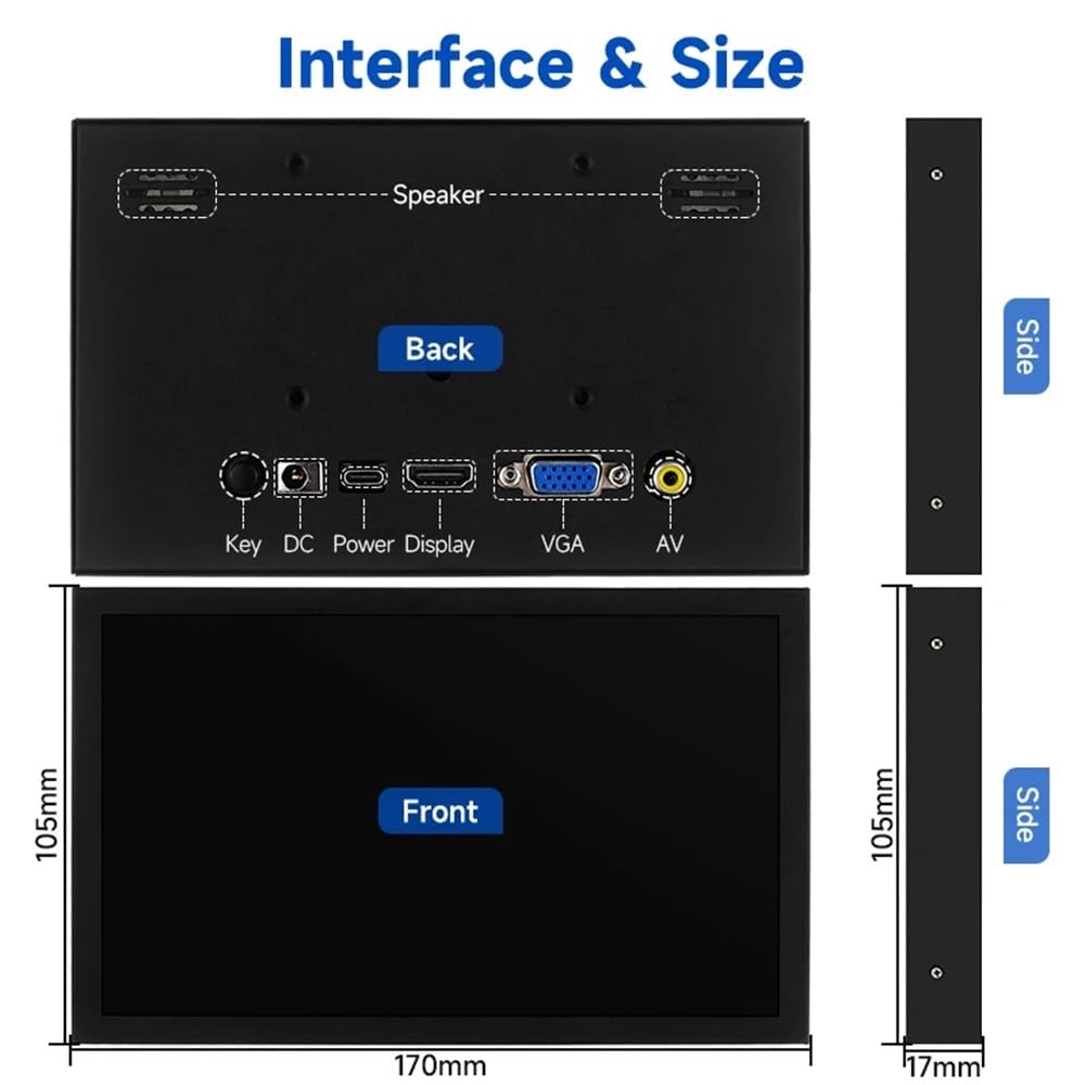 Amazon | 7インチポータブルモニター 1024x600 IPS LCD HDMI対応 VGA