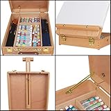 Kurtzy Portable Wooden Desktop Painting & Drawing Easel with Storage Box - Holds up to 30cm/11.81 Inch Canvas - Adjustable Beechwood Desk & Table Art Sketching Board for Beginner & Student Artists - Image 4