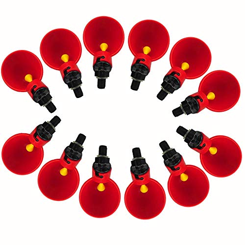 12Pcs Automatic Chicken Water Dispenser Cup Poultry Waterer Drinker for Hen Quail Bird Farm Animal Supplies