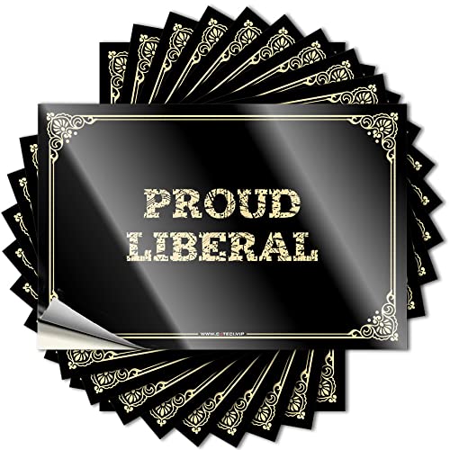 Autocollants inappropriés « Proud Liberal » - Panneaux amusants pour décoration d'intérieur - Autocollants pour voitures (12 x 18 cm)