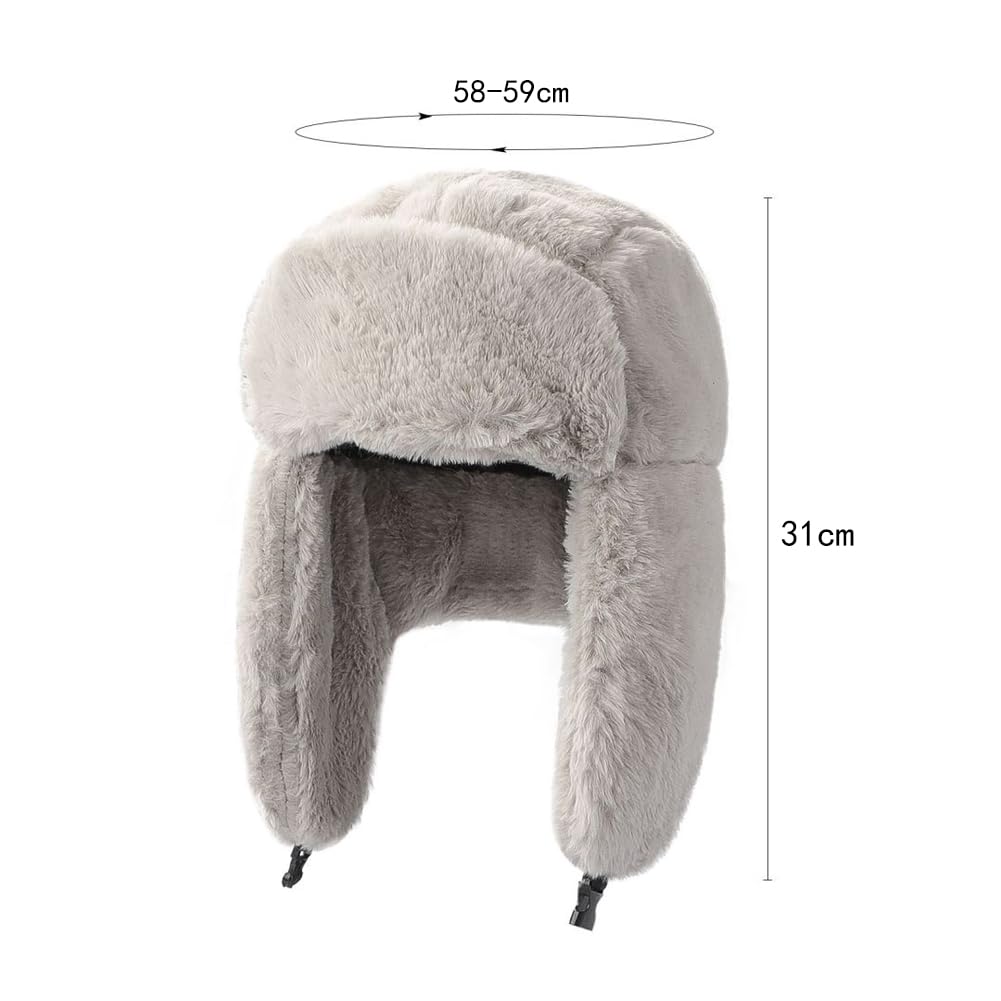 IBLUELOVER Chapka Femme Homme Chapeau Hiver Suède Cagoules avec Oreillette Bonnet Chaud Doublure en Fausse Fourrure Casquette Cap Coupe-Vent Balaclava de Ski Moto Snowboard Camping Randonnée Noël