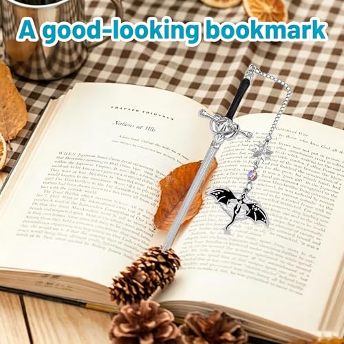 Image of Metal Bookmark,Silver Stegosaurus Bookmark for Books, Metal Book Mark with Dragon Design, Reading Accessories for Book Lovers Students Teachers