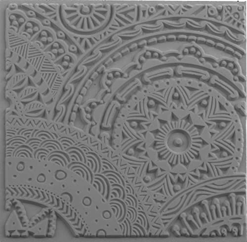 CERNIT CE95017C, Texture Plates for Modelling Clay, Rubber, Polymer Clay, Star Effects and reliefs, Format 9 x 9 cm