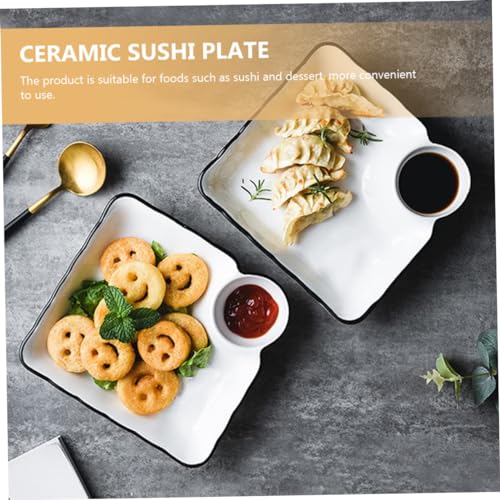 Set de 2 platos cerámicos para sushi estilo japonés miniatura 5