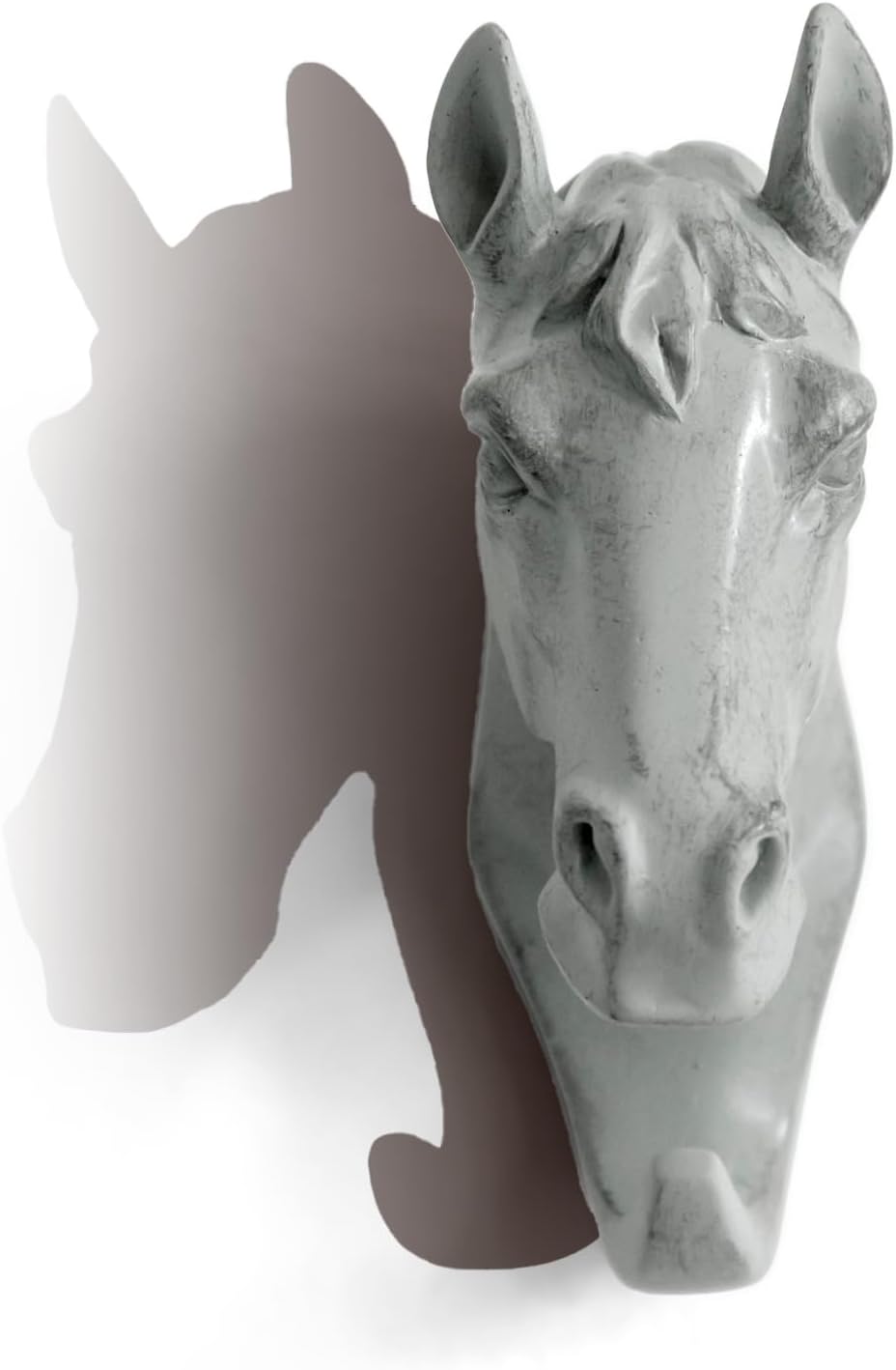 Horse Head Single Wall Hook/Hanger, Grey