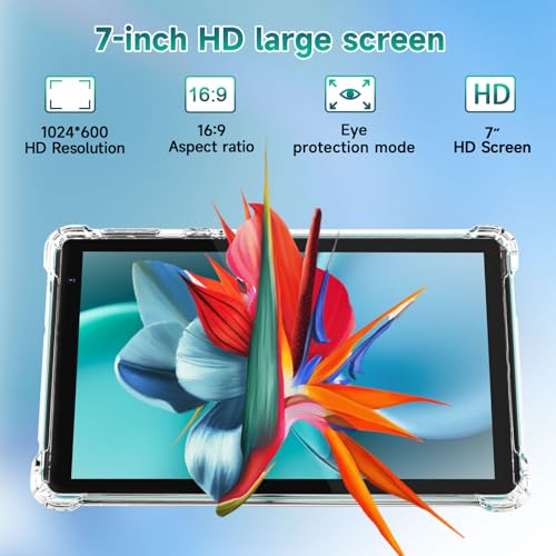 Image of BYANDBY Tablet 7 inch Android 15.0 Tablet, 8GB+32GB ROM （1TB Expand）, Quad-Core, WiFi, GMS, Dual Camera, Educational, Games (Green)