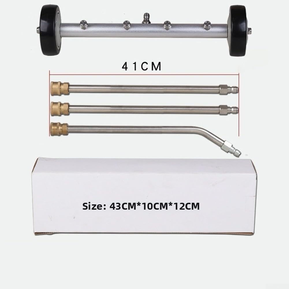 Ugello di ricambio per idropulitrice in acciaio inox per 4000 PSI, spazzola rotante con ruote da 100 mm per la pulizia del veicolo, chiusura rapida standard da 1/4" (C)