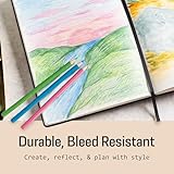 BROWNSTONE JOURNALS A5 Sketch Book Hardcover - 80 Sheets 100 GSM Paper 5x8, Lay Flat, Vegan Leather Cover, Elastic Band, Back Pocket, Art Drawing Book (Charcoal Black) - Image 4