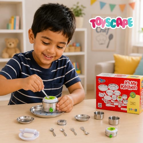 Image of Its My Kitchen | Best18 Pieces Kitchen Set for Kids | A Perfect Roleplay Pretend Play Kitchen Play Set for Kids