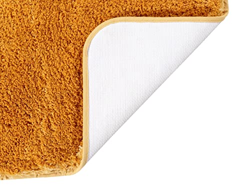 Image of Pano Microfiber Anti Slip Bathmat Set with Contour, Soft & Super Absorbent Mats for Shower, Washable, Non-Slip & Quick-Drying Mats for Home, Kitchen, Office, Pack of 2 (Gold, 50X75 Cm & 50X50 Cm)