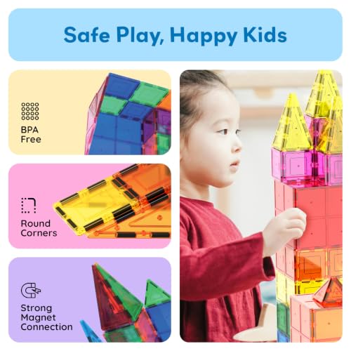 PicassoTiles 60-Piece Magnetic Building Tiles Set — view 3