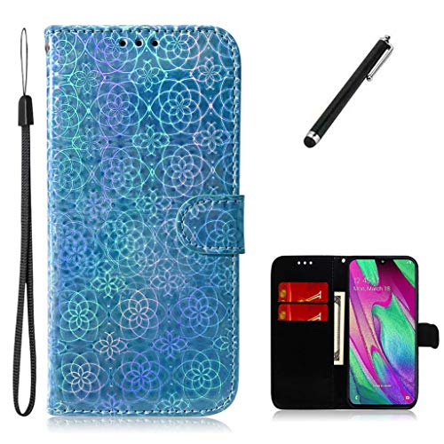 Beddouuk Case for Samsung Galaxy S10 Plus,Bling Shockproof PU Leather Flip Wallet Case [Card Holders][Kickstand] Protective Bookstyle Folio Cover for Samsung Galaxy S10 Plus Blue