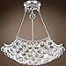 4 & 6 Corner Design 8 Light 18" Chrome Chandelier with Clear Asfour Crystals