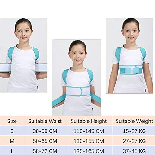 Corrector de postura para niños azul talle ajustable con soporte lumbar 6