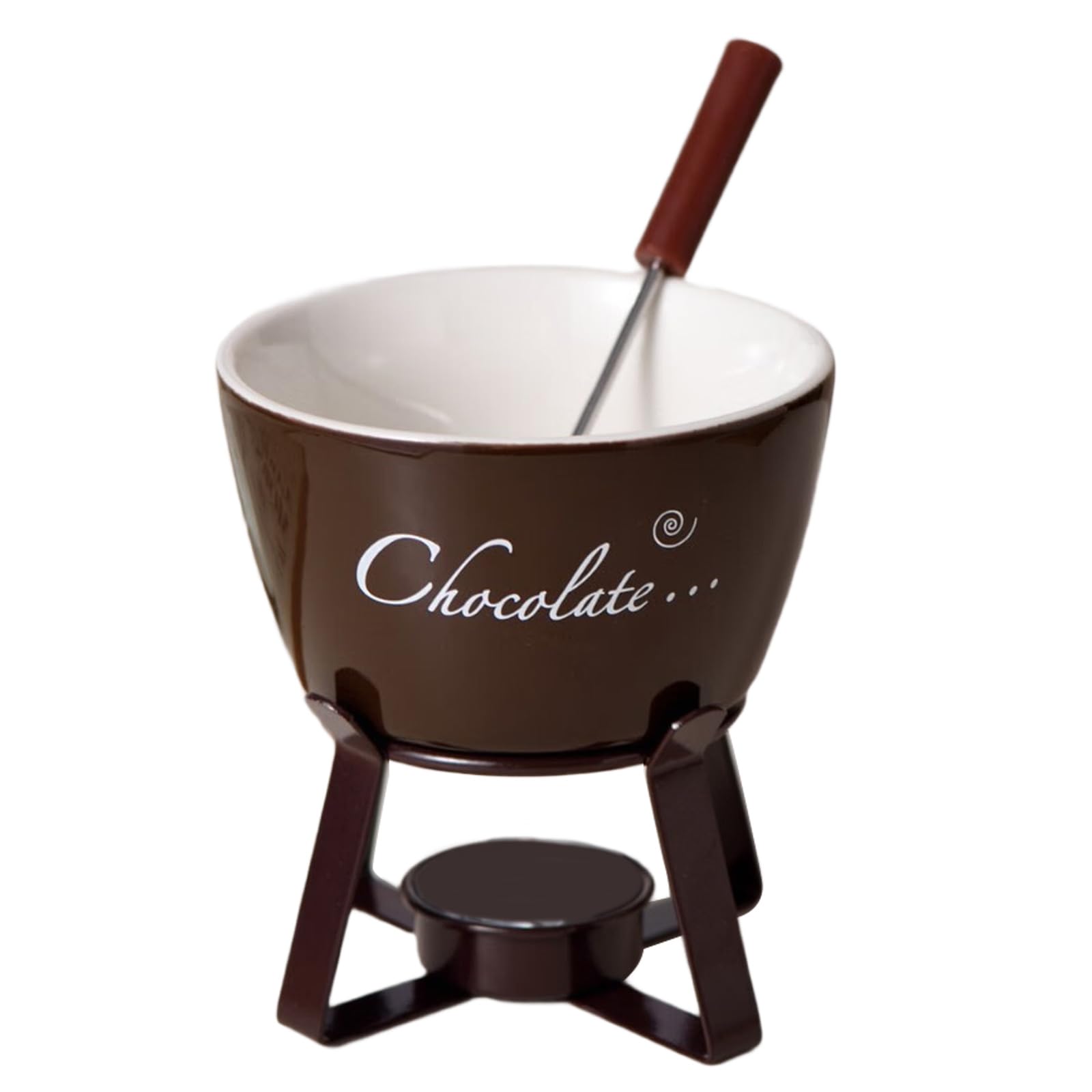 Elnwnnkc Fondue Pots Set with Forks for Chocolate, Cheese, Candy Tealight Porcelain Melting Pots Ceramic Butter Warmers Set Butter Warmers
