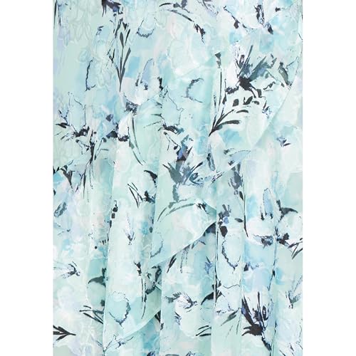 Image of Alex Evenings Women's Formal Sleeveless Cowl Neck Floral Print Gown with Shawl, Wedding Guest, Mother of The Bride Dress