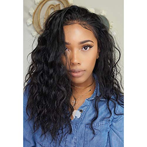 Sidaila Long Curly Wig Black Color Middle Part Wig for Women Long Wavy Synthetic Hair Heat Resistant Party Daily Cosplay Use 22 Inch