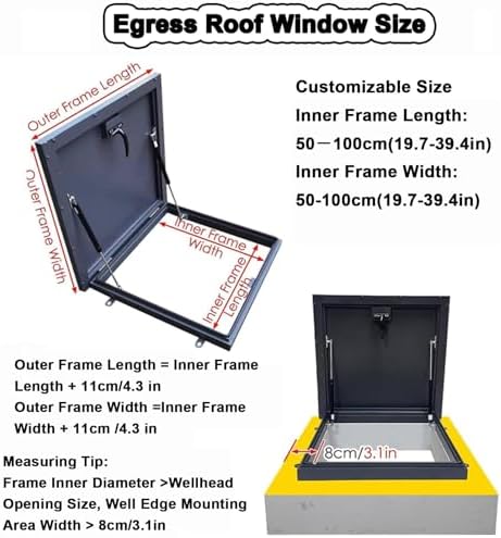Galvanized Steel Roof Hatch - Durable Secure Access Door for Flat Roofs & Basements, Ideal for Safe Escape & Easy Maintenance, Weather-Resistant Design
