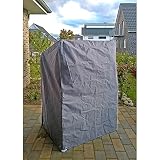 Novatool Strandkorb Schutzhülle Winterfest I 125x90x165/134 cm I Anthrazit I 420 D I Strandkorbhülle Schutzhülle Abdeckhaube Strandkorb Hüllen Schutzhaube Abdeckplane wasserdicht Plane
