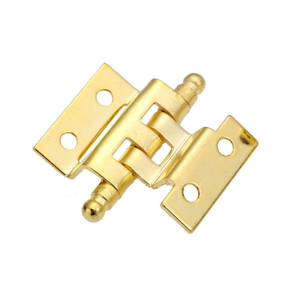 Nvsfzgiyg One Color 2Pcs Gold Furniture Decorative Hinges Cabinet Door Luggage Crown Hinge 8 Holes Decor For Vintage Wooden Jewelry Box 40Mm