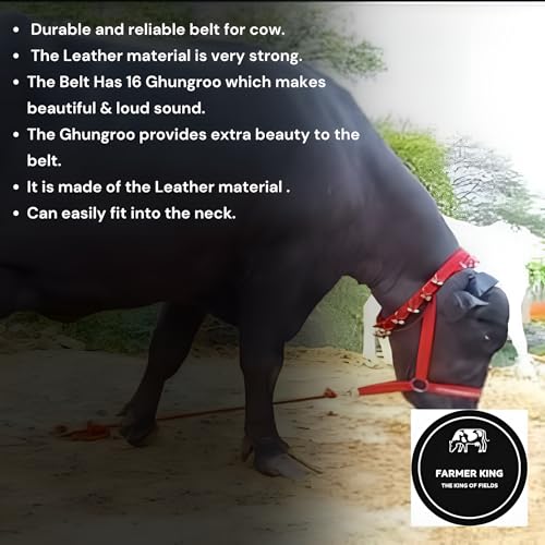 Image of Farmer King MAT Cow /Buffalo /Bull /Horse Ghungroo Neck Belt, Rock Strong Collar, Ghungroo Patta, 1 Meter A