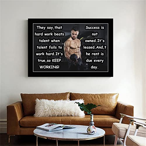 Lirong Keep Working Success Motivational Inspirational Posters Home Decor Wall Art Print For Gym Motivational Quotes Poster Printing 12X18Inch(30X45Cm) #TOP5