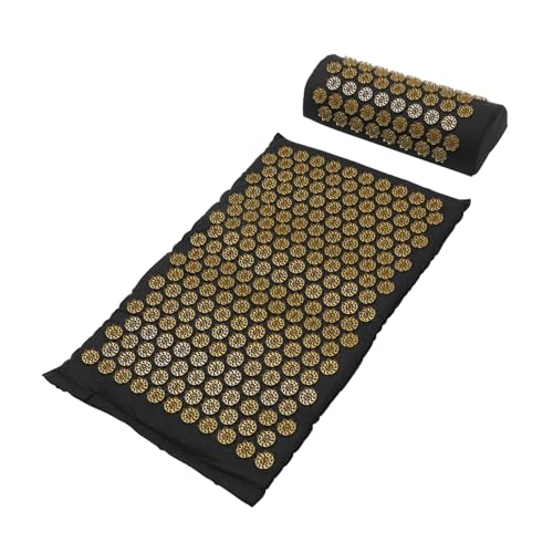 NOLITOY Set da 2 Tappetini per Agopressione Antiscivolo e Cuscini Massaggianti Shiatsu in Cotone con Borsa Portaoggetti, Allevia Stress e Tensioni Muscolari per Benessere e Rilassamento