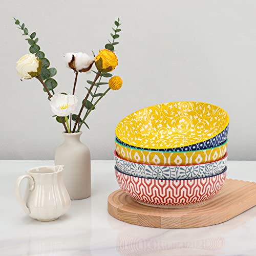 Kitchentour 35Oz Pasta Bowls Soup Bowls, Serving Bowl Dinner Bowls For Salad, Fruit, Dishwasher And Microwave Safe - Set Of 4, Vintage Color #TOP1