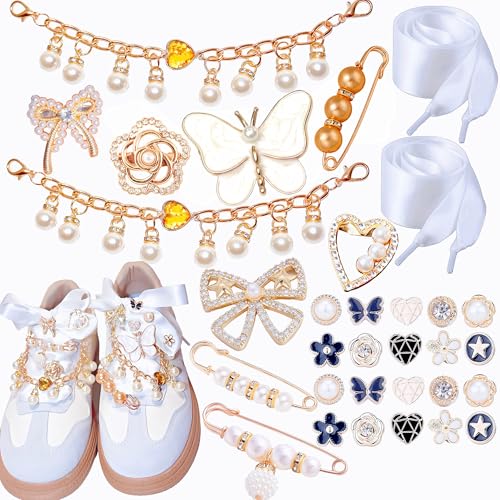 Junk Socks Charms Kit, Gold Charms for Socks, Brooches and Pins f...
