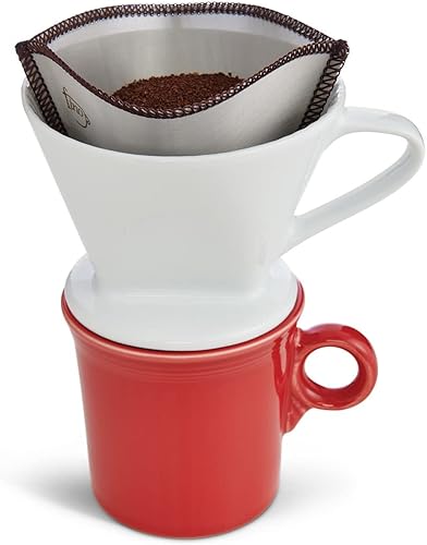 Miniatura 4 de Fino Filtro de café reutilizable de malla flexible, tamaño número 2, prepara de 2 a 6 porciones, juego de 2