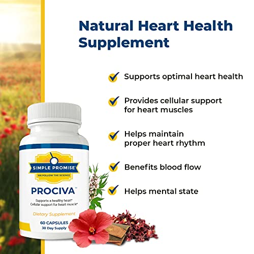 Simple Promise - Prociva - Heart Health Support With Arjuna Extract, 60 Capsules #TOP4