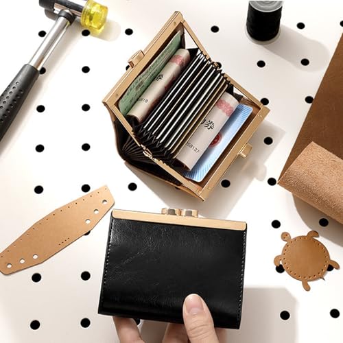 Vintage Leather Wallet for Women RFID Blocking 9 Card Slots Slim Compact Zipper Closure ID Window Organizer Black Everyday Carry Travel4